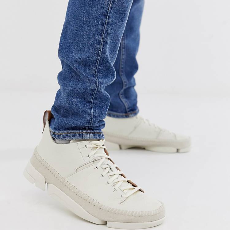 vervormen Ontspannend Regelmatigheid Clarks Originals - Trigenic Flex - Leren schoenen in wit | ASOS