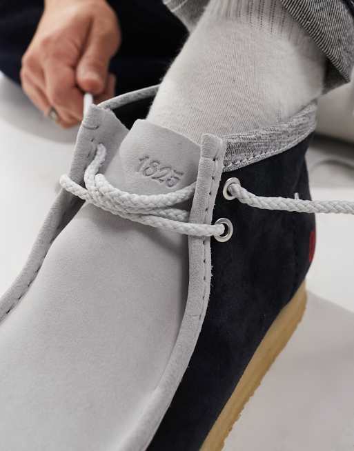 Grey hot sale clarks wallabees