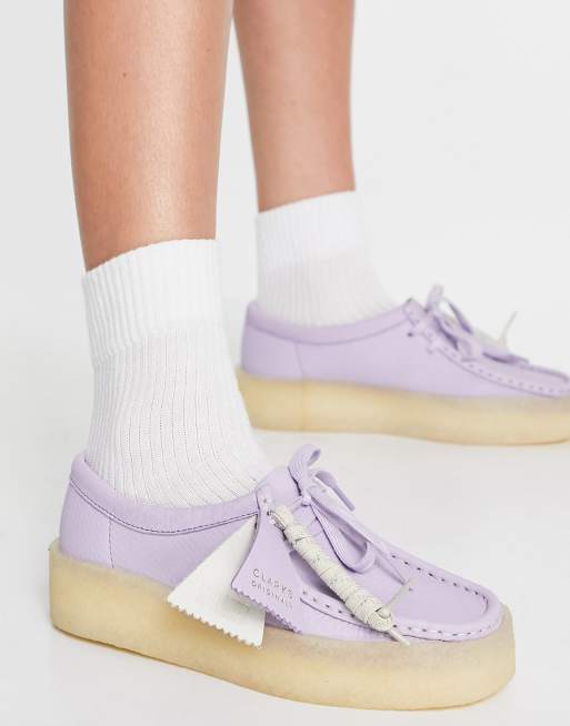 Purple clarks clearance wallabees