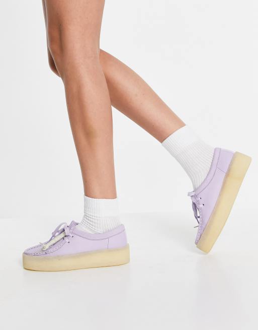 Clarks Originals Wallabee Cup flatform shoes in lilac nubuck ASOS