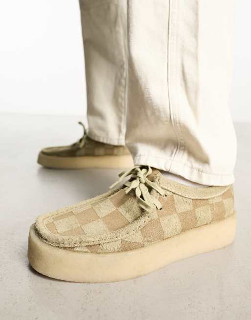 Clarks Originals Wallabee boots in maple checkerboard suede