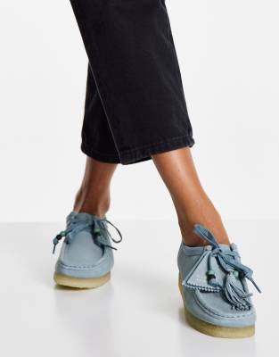 blue suede clarks wallabee