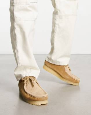 Clarks Originals Clarks Originals Wallabee in sandstone hairy suede combi-Grey