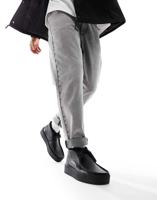 Clarks Originals - Wallabee - Leren laarzen met cupzool in zwart