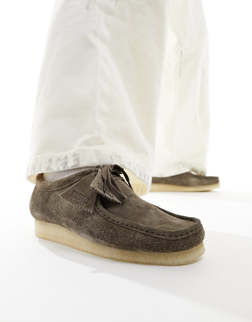 clarks originals - wallabee - scarpe in camoscio grigio