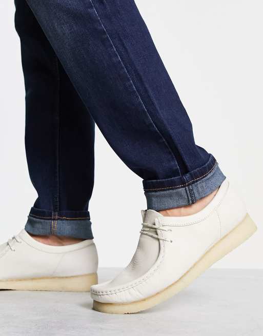 clarks wallabee white leather