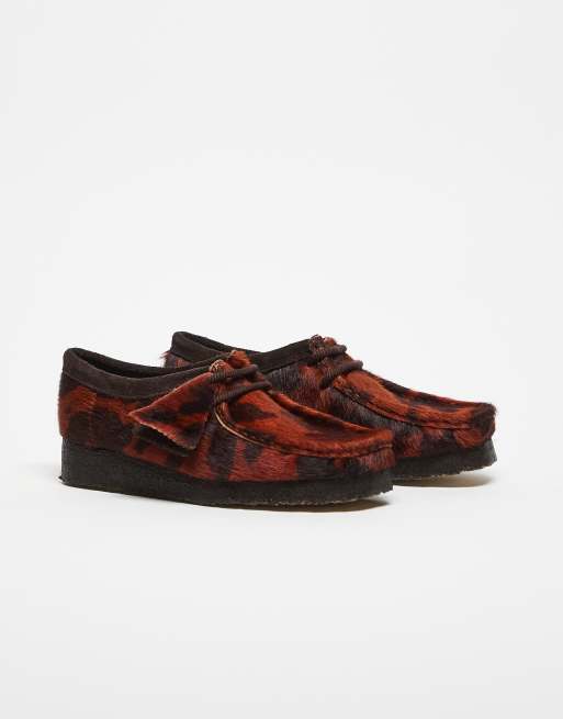 Clarks Originals Wallabee shoe in cow print | ASOS