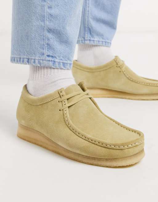 Clarks Originals wallabee shoes in beige suede