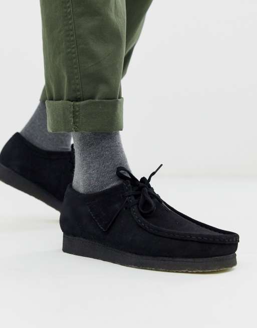 Clarks Originals wallabee shoes in black suede | ASOS