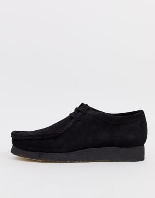 black suede wallabees