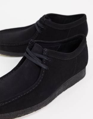 wallabee shoes black leather