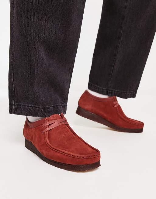 Burgundy suede wallabees sale