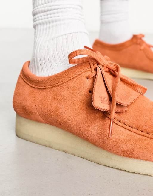 Clarks orange best sale suede shoes