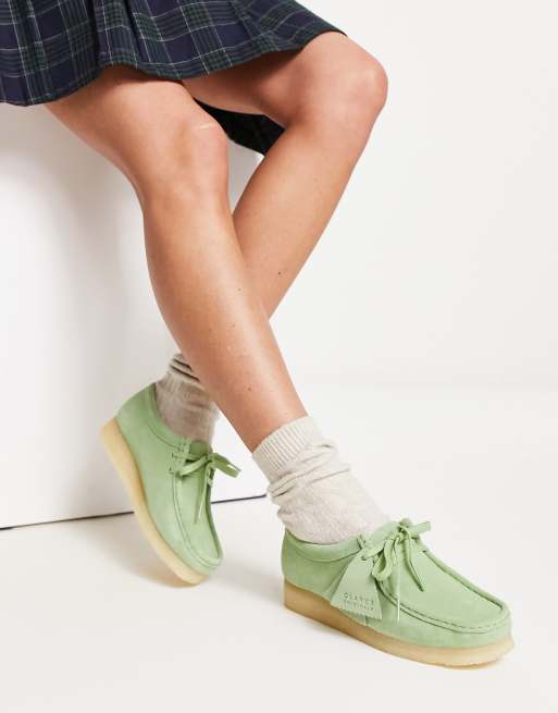 Clarks green suede store shoes