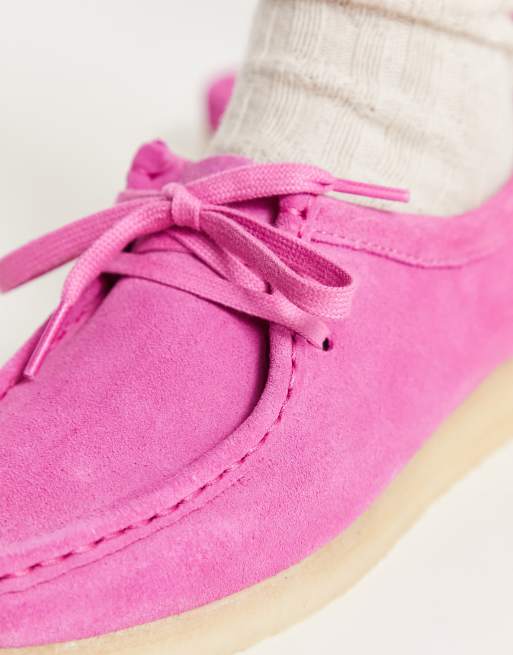 Clarks Originals Wallabee shoes in pink suede