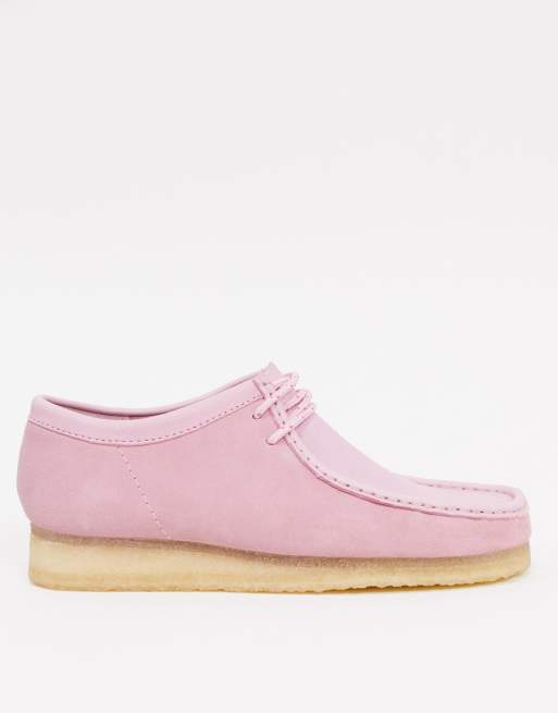 Clarks pink sales suede shoes