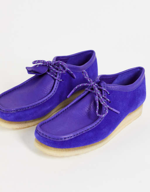 Purple store clarks wallabees