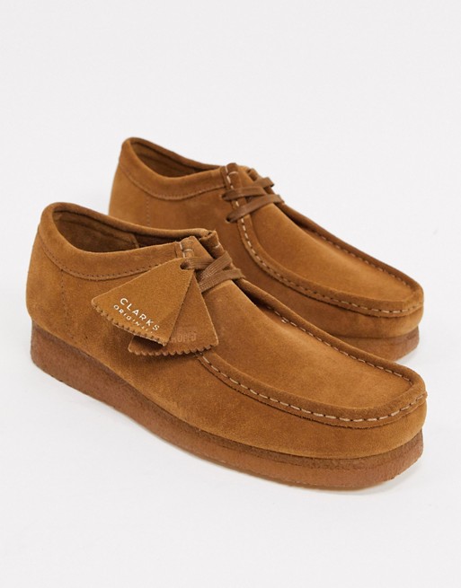Clarks Originals wallabee shoes in tan suede