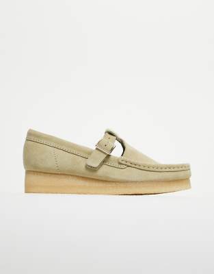 Clarks Originals - Wallabee - T-Steg-Schuh aus Wildleder in Ahorn-Neutral