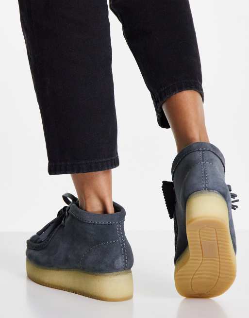 Clarks cheap grey wedges