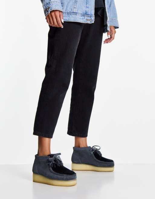 Clarks Originals Wallabee wedge ankle boots in dark | ASOS