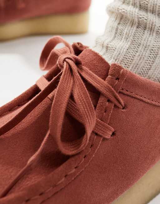 Red best sale suede clarks