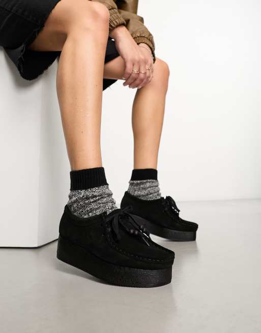 Clarks Originals Wallacraft Bee stacked sole boots in black suede | ASOS