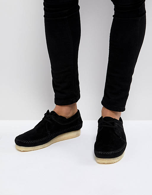 Clarks Originals Weaver Suede Shoes In Black | ASOS