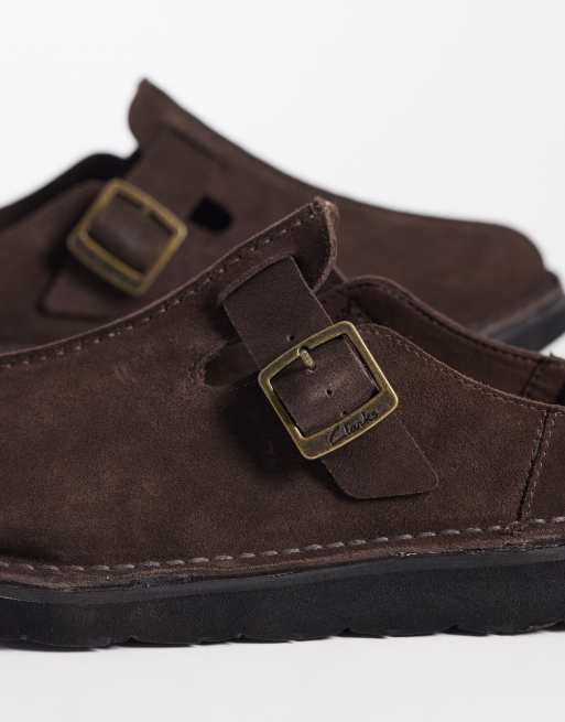 Clarks Solsbury mule i mørkebrun ruskind, 3 af 4