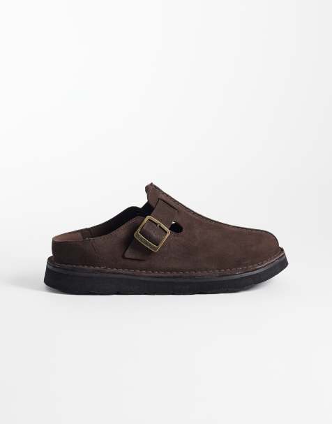 Clarks Solsbury mules in dark brown suede - view 1