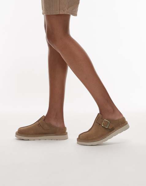 Clarks Solsbury mules in dark sand suede - view 1