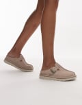 [Clarks] Clarks Solsbury mules in sand suede-White 41 Sand