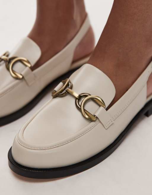 Clarks – Straven – Loafer aus Leder in Cremeweiß mit Fersenriemen, 3 von 4