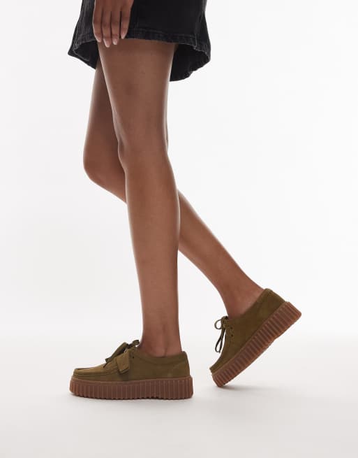 Clarks - Torhill Bee - Chaussures en daim - Olive, 3 de 4