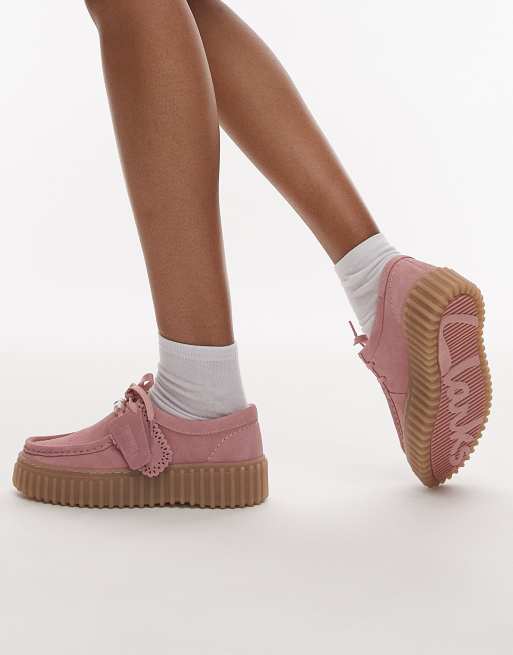 Clarks – Torhill Bee – Rosa skor med avtagbara pärlor