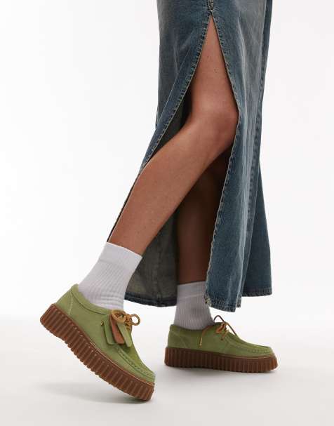 Clarks – Torhill Bee – Schuhe aus Wildleder in Apfelgrün - view 1