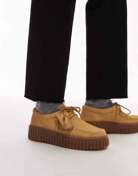 Clarks Torhill Bee shoes in golden tan suede - view 1