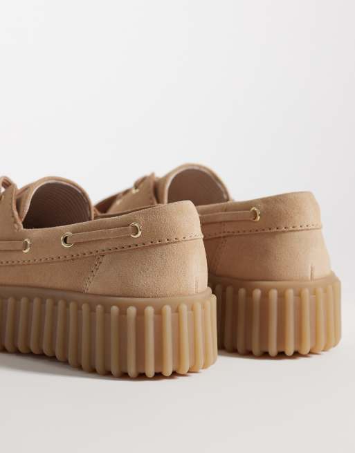 Clarks Torhill Boat shoes in beige, 4 of 4