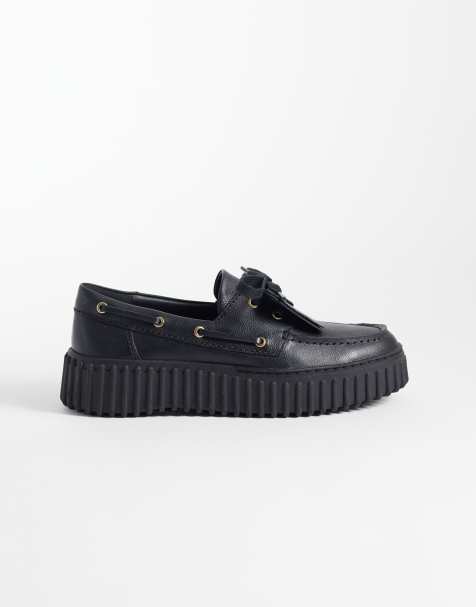Clarks - Torhill - Chaussures bateau en cuir - Noir - view 1
