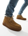 [Clarks Originals] Clarks Torhill hi boots in dark sand suede-Brown 39.5 TAN