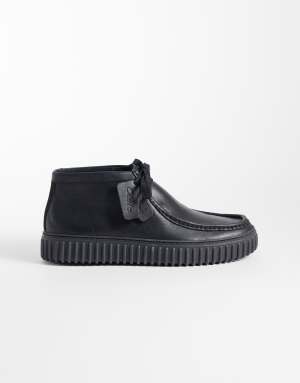 Clarks Torhill Hi shoes in black leather