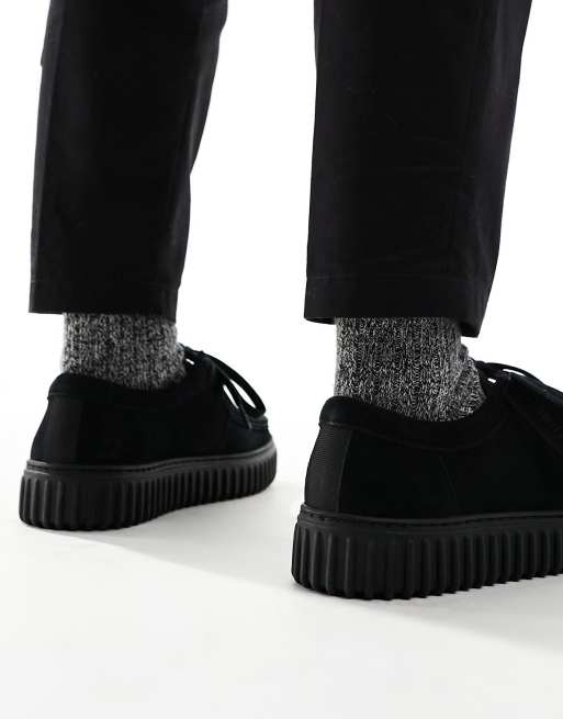 Clarks - Torhill Lo - Chaussures en daim - Noir, 3 de 4