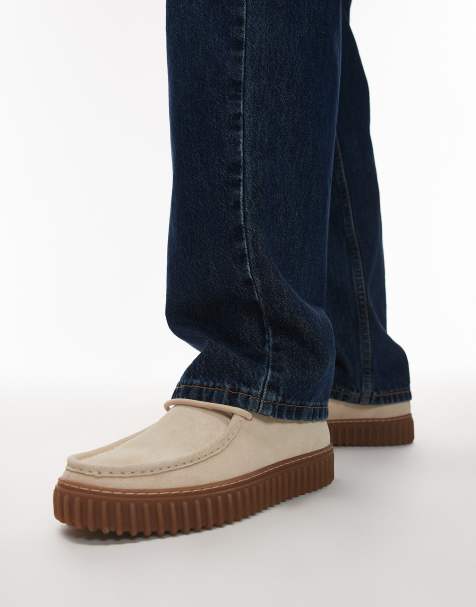 Clarks - Torhill Lo - Ecrufarvede sko i ruskind - view 1