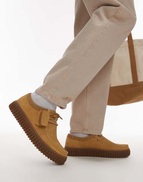 Clarks - Torhill Lo - Gyldenbrune sko i ruskind - view 1