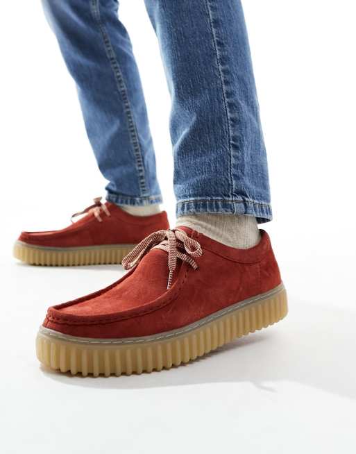 Clarks – Torhill Lo - Röda skor i mocka, 2 av 4