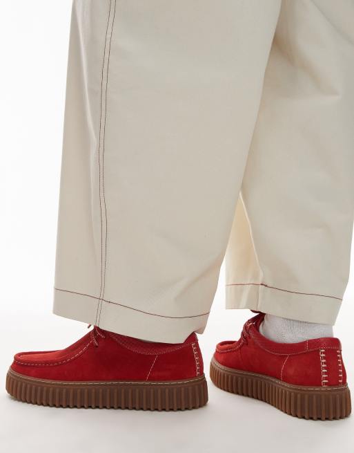 Scarpe Basse Clarks TORHILL BEE Per Donna - In Pelle Grezza Rossa - Foto 10