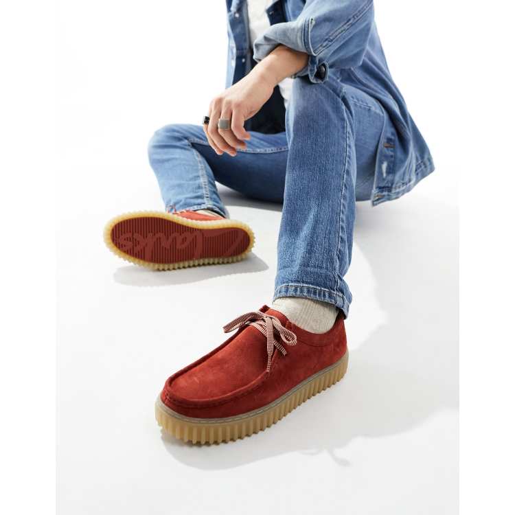 Red suede clarks online