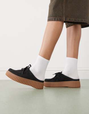 Clarks - Torhill - Pantolette aus schwarzem Nubukleder