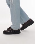 [Clarks] Clarks Torview leather tassel shoes in purple gate 37 BURGUNDY