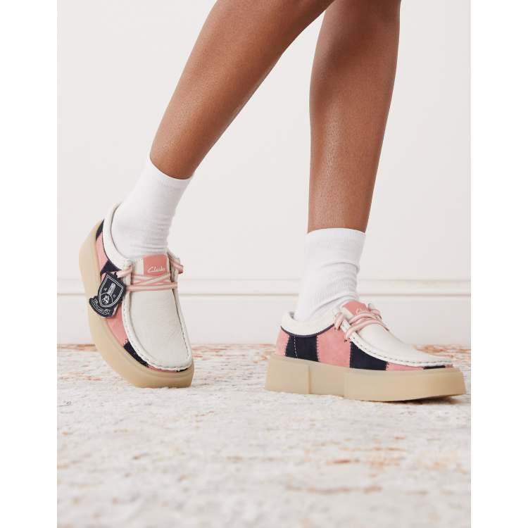 Clarks Torview shoes in pink and navy | ASOS